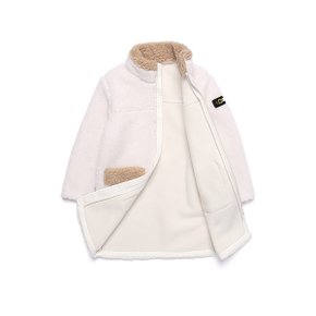 내셔널지오그래픽 키즈 N204KFT950 포켓 배색 FLEECE 롱기장 뽀글이 F-ZIP SUGARSWIZZLEIVORY