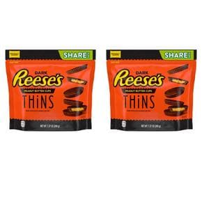 [해외직구] Reese`s 리세스 씬 다크 피넛버터컵 초콜릿 208g 2팩 Dark Peanut Butter Cups Thin 7.37oz(208g)