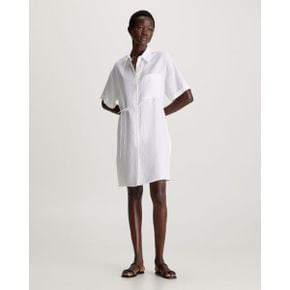 5017489 Calvin Klein Relaxed Linen Blend Shirt Dress - White 102625014