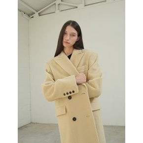 DOUBLE LONG WOOL COAT / LIGHT BEIGE