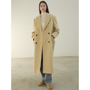 DOUBLE LONG WOOL COAT / LIGHT BEIGE