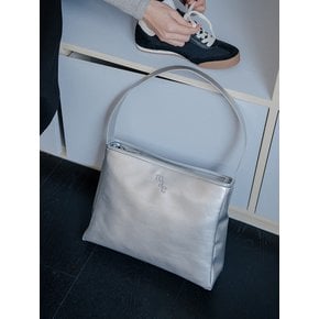 Comfy Leather Bag _ Silver