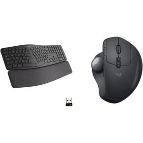 영국 로지텍 리프트 Logitech ERGO K860 Wireless Ergonomic Keyboard Grey MX Ergo Trackball M