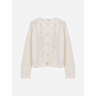 써스데이아일랜드 크로셰 라운드넥 가디건_T262MCD153W