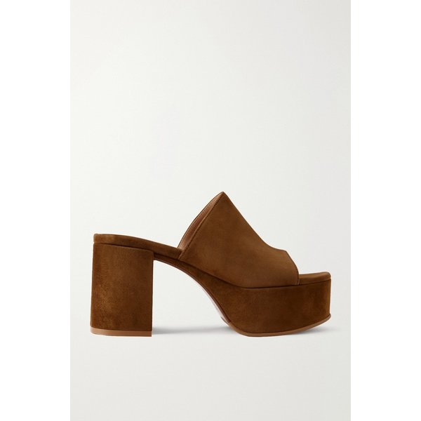 브라운 스웨이드 플랫폼 뮬 46376663163055185