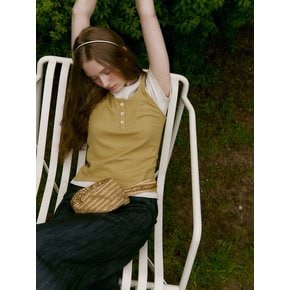 HENLY-NECK RIBBED SLEEVELESS (mustard green)