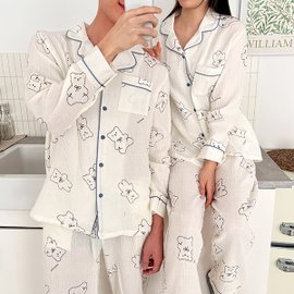 수앤수 리보니베어 남녀 커플 파자마 잠옷세트 (24C008)