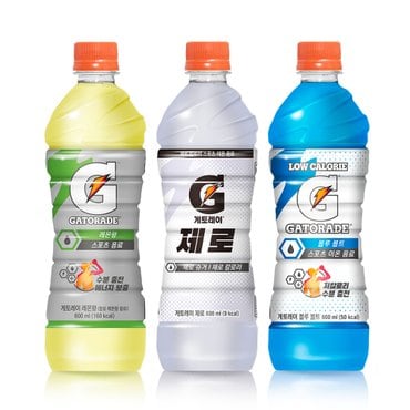  게토레이 제로6 레몬6 블루볼트6 600ml 18개