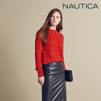 NAUTICA 에센셜 코튼100 케이블 니트 여성 3종