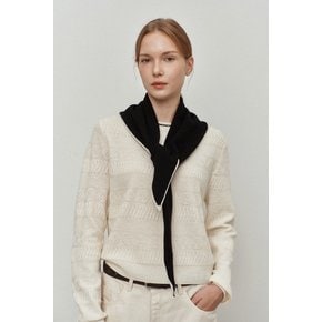 Cashmere Color Line Scarf_BLACK_LRVC4SF06UBK10(남녀공용)
