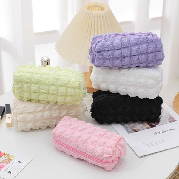 [옷자락] 여성 구름 엠보 직사각형 다용도 지퍼 파우치