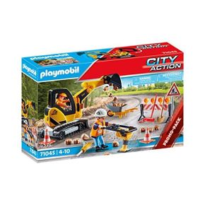 독일 플레이모빌 자동차 소방차 PLAYMOBIL City Action 71045 Road Construction Including Exca