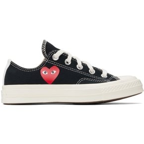 [꼼 데 가르송 플레이] 블랙 Converse 척 70 CDG OX 스니커즈 242246M237001