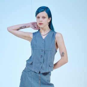 그레이 데님 베스트 GREY DENIM VEST