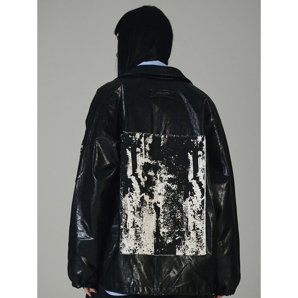 SILK PATCHED PVC COATCH JACKET 실크 패치 PVC 코치 자켓