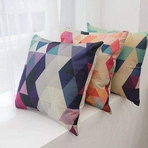 러프 소파 쿠션(솜포함) 45x45 레인보우스칸디 C