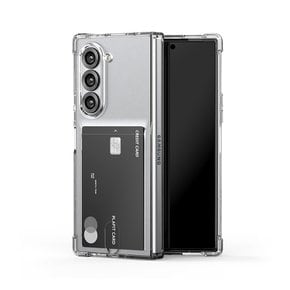 갤럭시 Z폴드6 클리어 투명 방탄 크리스탈프로 카드슬롯 젤하드 휴대폰 케이스 폴더블폰6 커버
