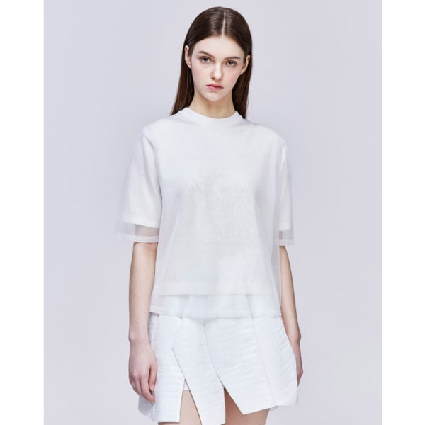 [파주점] [송지오우먼]송지오 오리진 파리 레이어드 니트 아이보리 WH3KT302IV