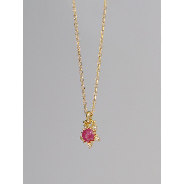 [14K] 다이아몬드 루비 목걸이