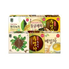 티백차 6종 한번에 쓱(현미녹차 50T+둥굴레차50T+메밀차 40T+우엉차 40T+옥수수수염차50T+헛개나무차40T)