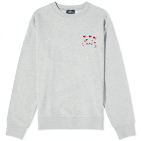 우먼 A.P.C. 아페쎄 Valentines 로고 크루 스웨트 - 그레이 COEIP-M27895-PLA