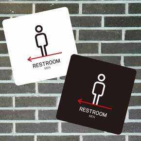 RESTROOM MEN 좌측2 부착형 소형안내판 13x13cm 알림