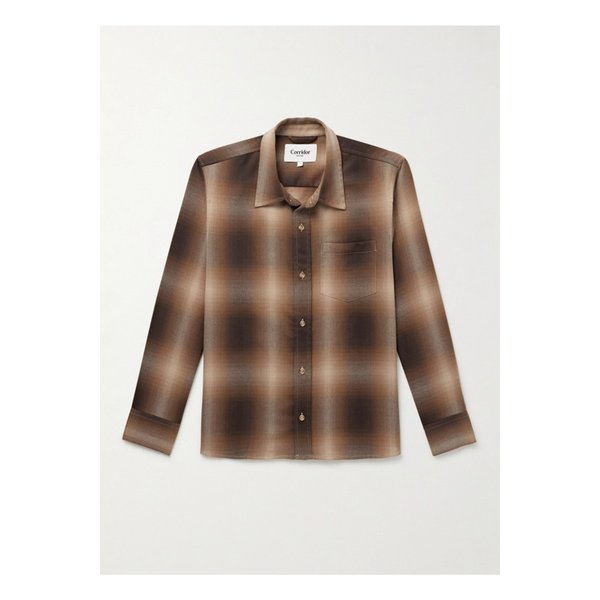 코리더 라인벡 체크 플란넬 셔츠 브라운 1647597347218412