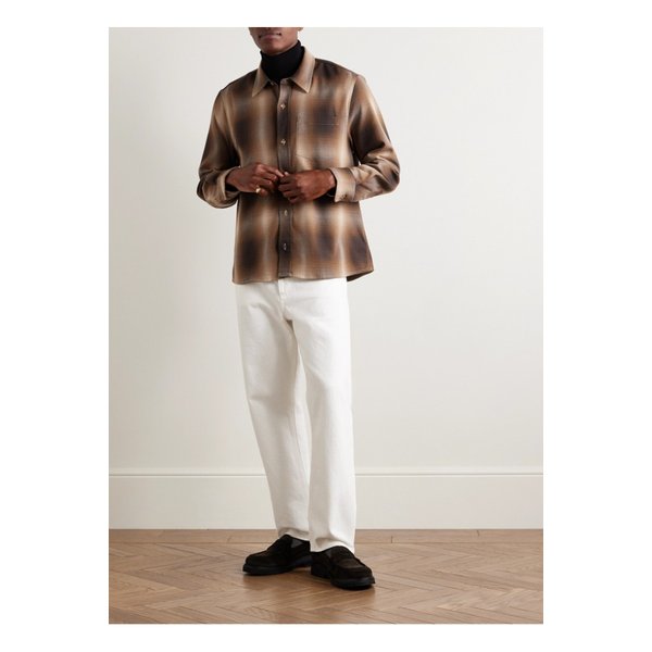 코리더 라인벡 체크 플란넬 셔츠 브라운 1647597347218412