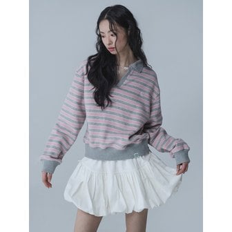 마스언에브릴 AVRIL RUGBY SWEATSHIRT_PINK GRAY