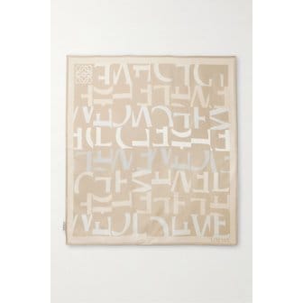 로에베 로에베 프린트 실크 트윌 스카프 46376663162984339