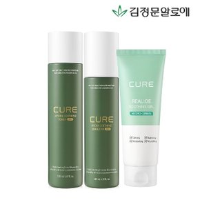 [김정문알로에] 큐어 하이드라 수딩365 토너+에멀젼+리알로에 수딩젤 150ml