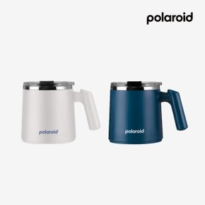 폴라로이드 그라피 스텐컵 400ml 손잡이 뚜껑 스테인리스 컵