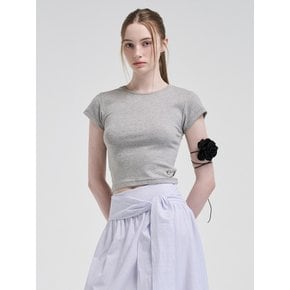 Cap Sleeve T-Shirt, Melange Grey