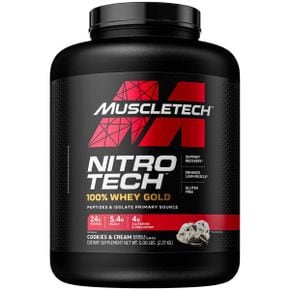 MuscleTech Nitro Tech 100% 유청 골드 쿠키 앤 크림 2.27kg(5lbs)