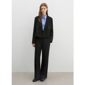 [25 S/S][SET] 더블 크롭 자켓 롱 와이드 팬츠 세트
