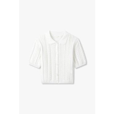 GCUT [지컷25S/S]칼라드 스칼럽 버튼업 풀오버(7215250404)
