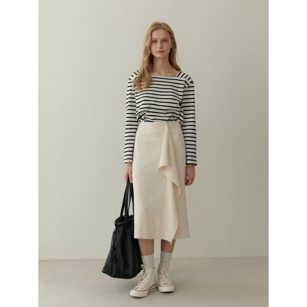 [리퍼브] RUFFLE MIDI SKIRT ECRU