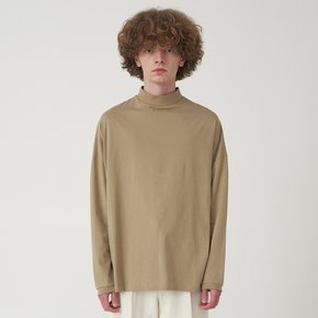 BASIC HALF HIGHNECK T SHIRT_BEIGE