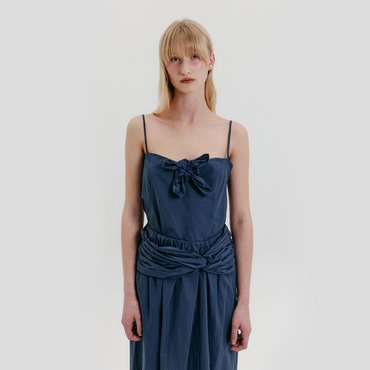 EENK Scarf Knotted Top - Navy