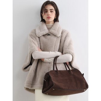 에펠르 시엔 시어링 양모 무스탕 케이프 코트_3colors