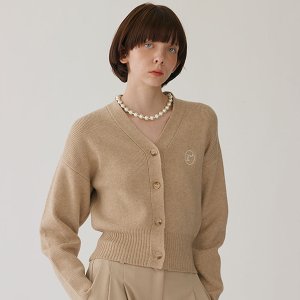 로라로라 BASIC BUTTON CARDIGAN BEIGE