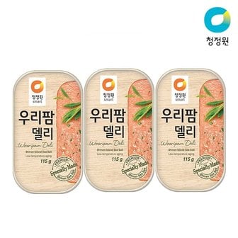  청정원 우리팜 델리 햄통조림 115g 3개