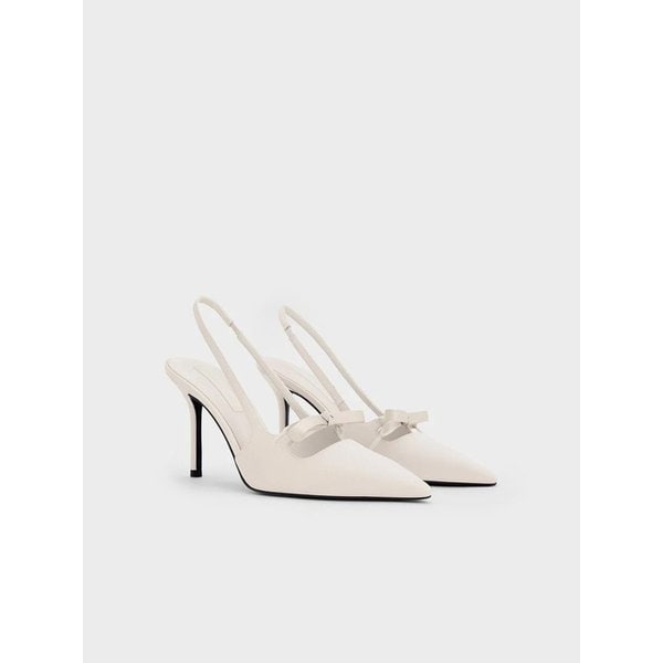 새틴 보우 포인티드 토 슬링백 펌프스 4colors CK1-60361556