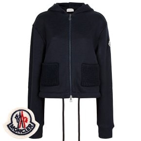 [부산점] 몽클레어 25FW 네이비 니트 디테일 집업 후드 자켓 8G00002 89B0Q 778