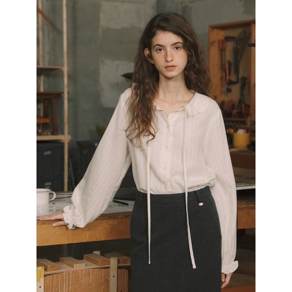 P Collar Soft Brushed Blouse_2colors
