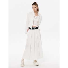 STRIPE PLEATS LONG SKIRT_3color