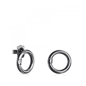 Small Dark Silver Hold Earrings/귀걸이/812343510