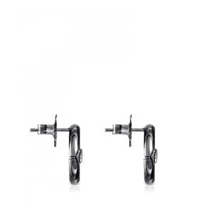 Small Dark Silver Hold Earrings/귀걸이/812343510