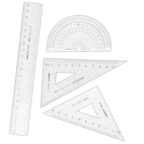 삼각자 각도기 직자 플라스틱 자 세트 10cm 20cm X ( 5매입 )