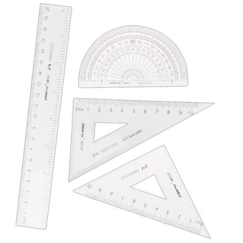 삼각자 각도기 직자 플라스틱 자 세트 10cm 20cm X ( 5매입 )